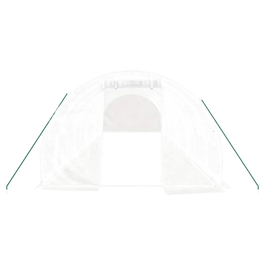 Serre avec cadre en acier blanc 30 m² 10x3x2 m - 4