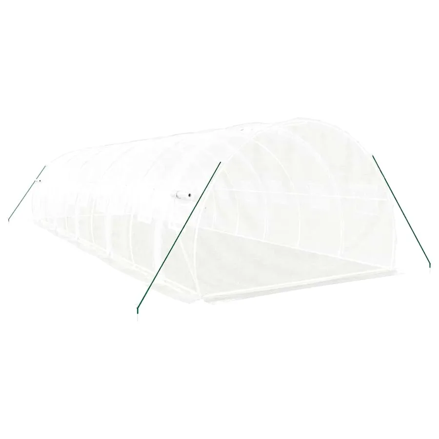 Serre avec cadre en acier blanc 30 m² 10x3x2 m - 6