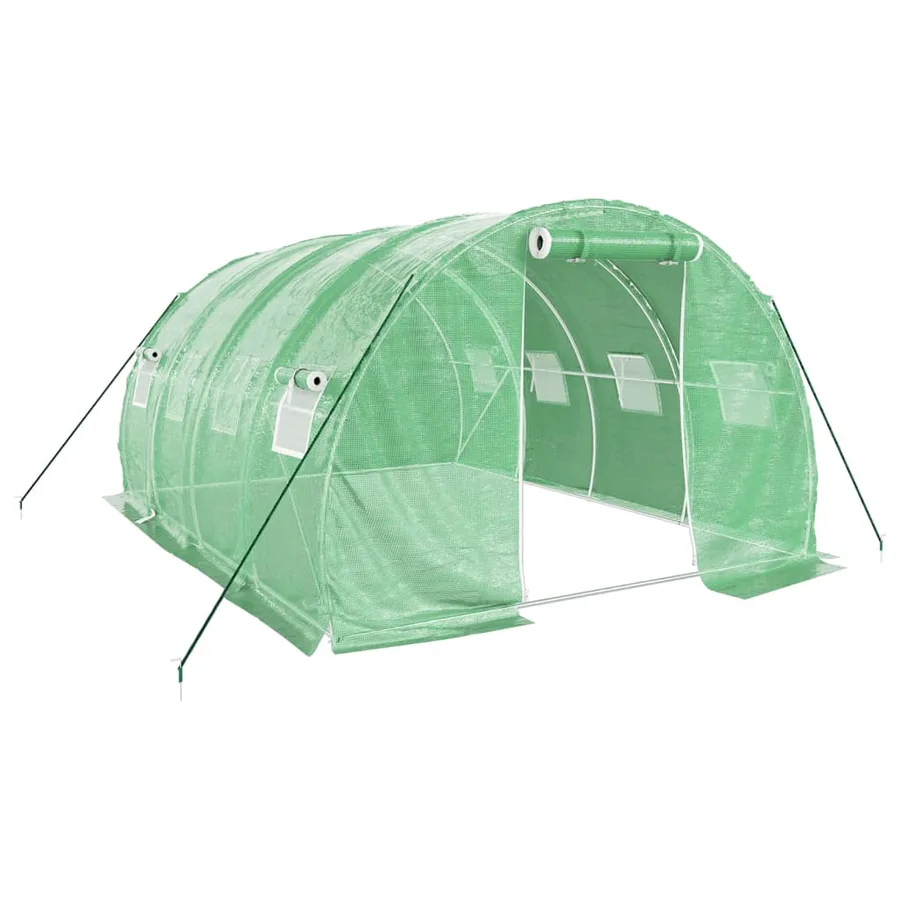 Serre avec cadre en acier vert 12 m² 4x3x2 m - 2