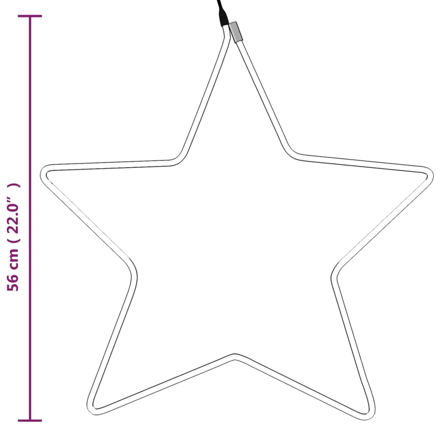 Figures d'étoiles de Noël avec 48 LED 2 pcs Blanc chaud 56 cm - 6