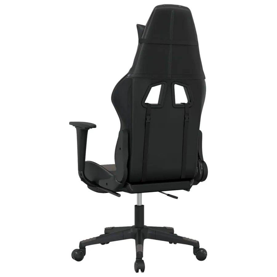 Chaise de jeu avec repose-pied Noir et gris Similicuir - 5