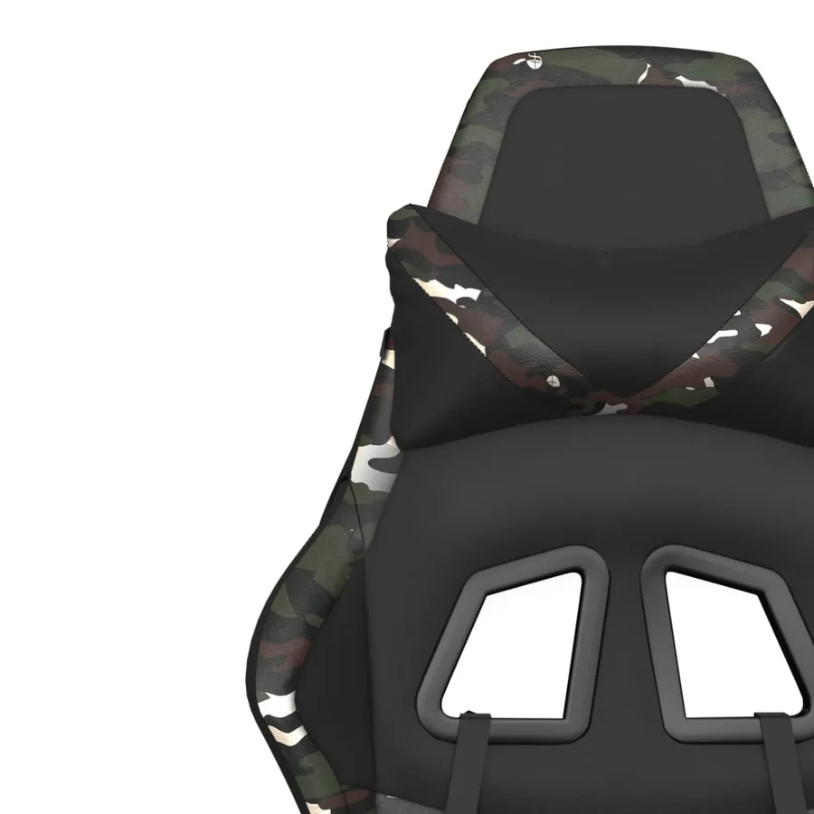 Chaise de jeu avec repose-pied Noir et camouflage Similicuir - 12