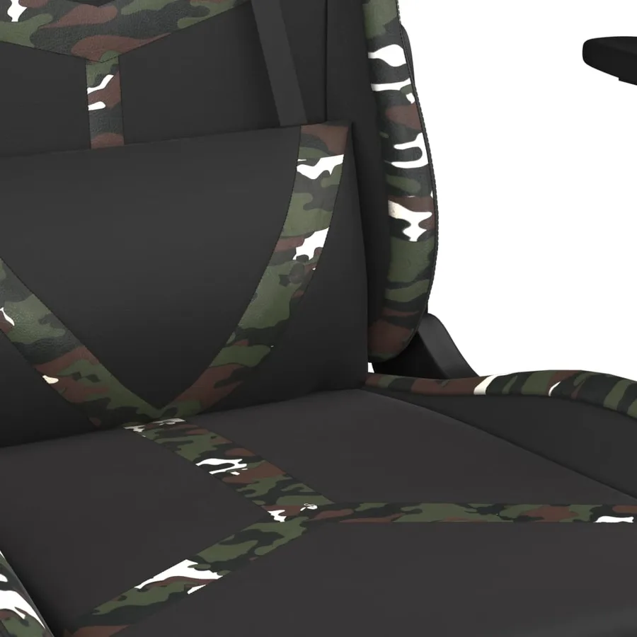 Chaise de jeu avec repose-pied Noir et camouflage Similicuir - 9