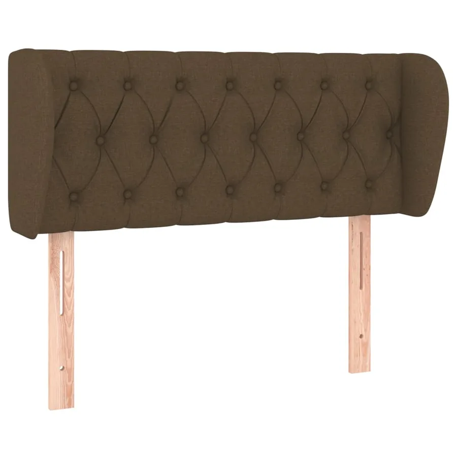 Tête de lit avec oreilles Marron foncé 103x23x78/88 cm Tissu - 2