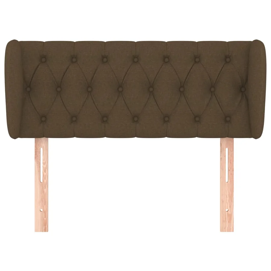 Tête de lit avec oreilles Marron foncé 103x23x78/88 cm Tissu - 3