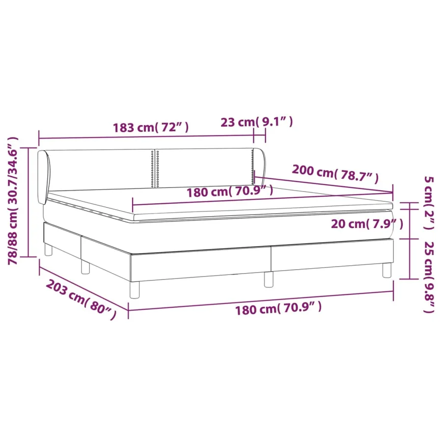 Sommier à lattes de lit avec matelas Marron foncé 180x200 cm - 7