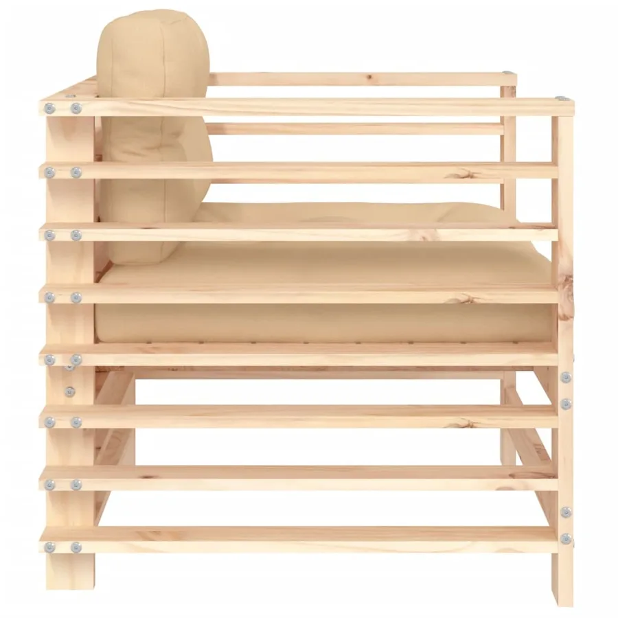 Chaises de jardin avec coussins lot de 2 bois de pin massif - 5