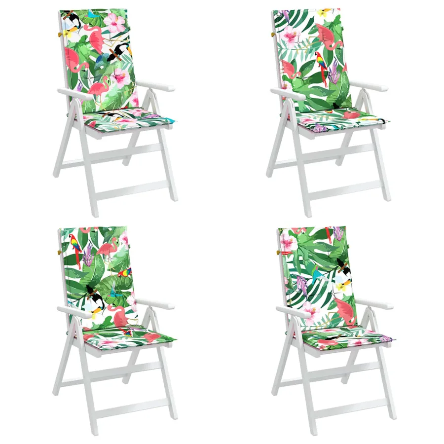 Coussins de chaise à dossier haut lot de 4 multicolore tissu - 4