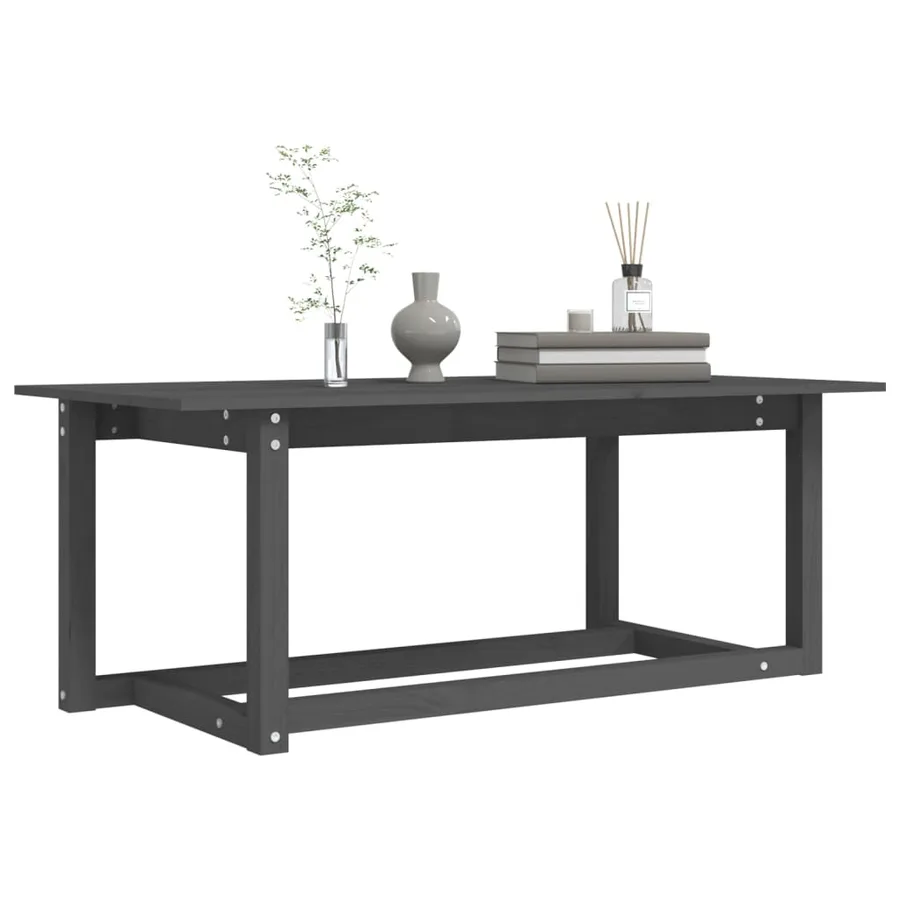 Table basse Gris 110x55x45 cm Bois massif de pin - 6