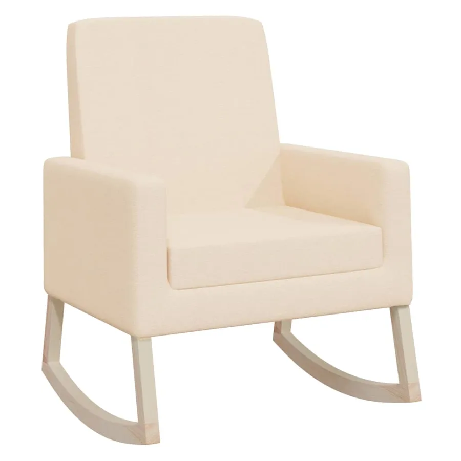 Chaise à bascule Crème Tissu - 2
