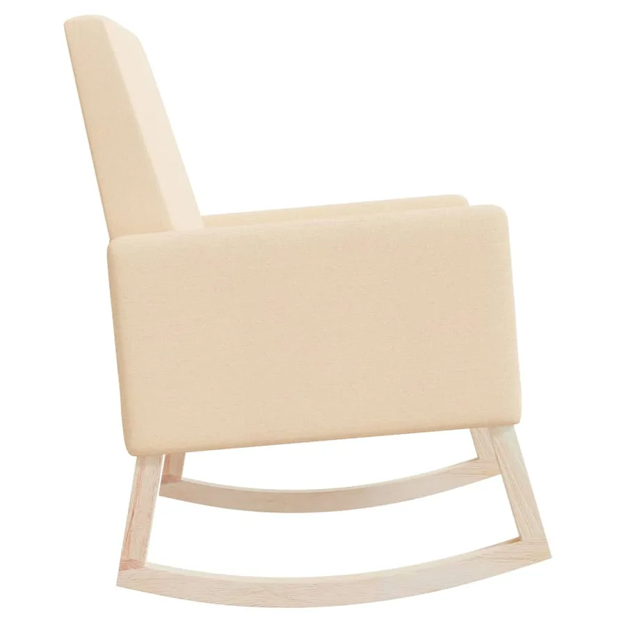 Chaise à bascule Crème Tissu - 4