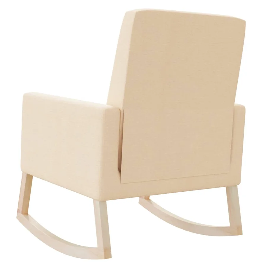 Chaise à bascule Crème Tissu - 5