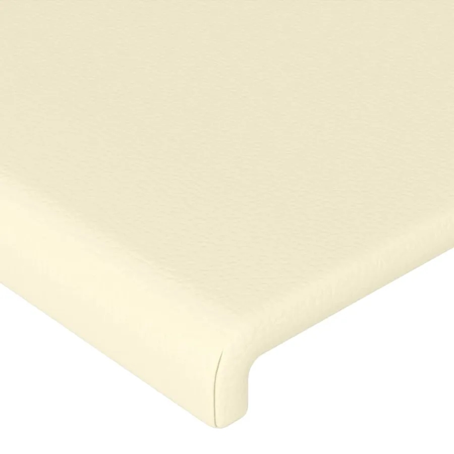 Tête de lit à LED Crème 147x16x118/128 cm Similicuir - 5