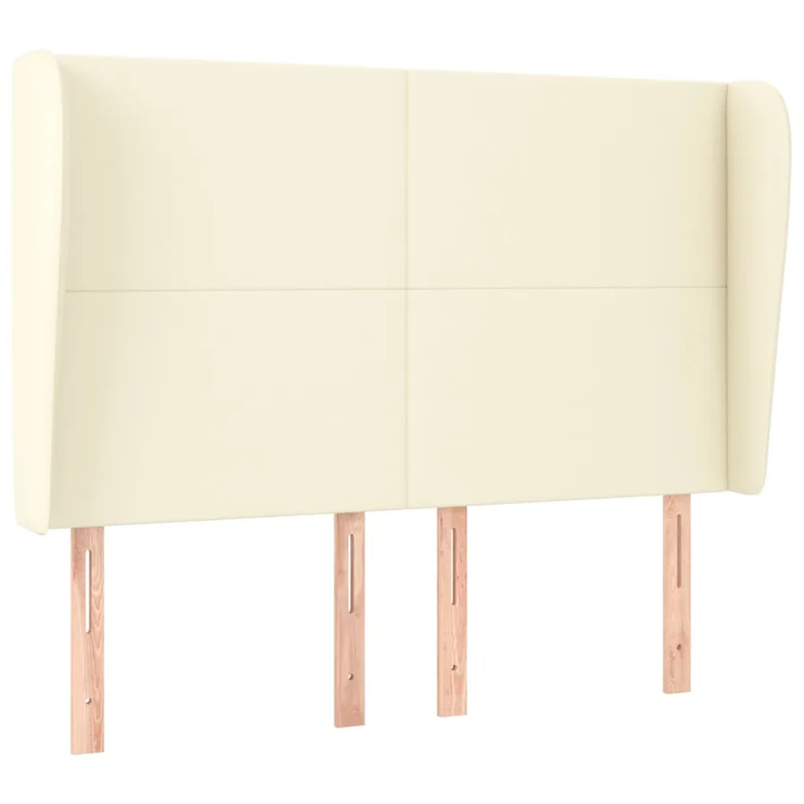 Tête de lit avec oreilles Crème 147x23x118/128 cm Similicuir - 2