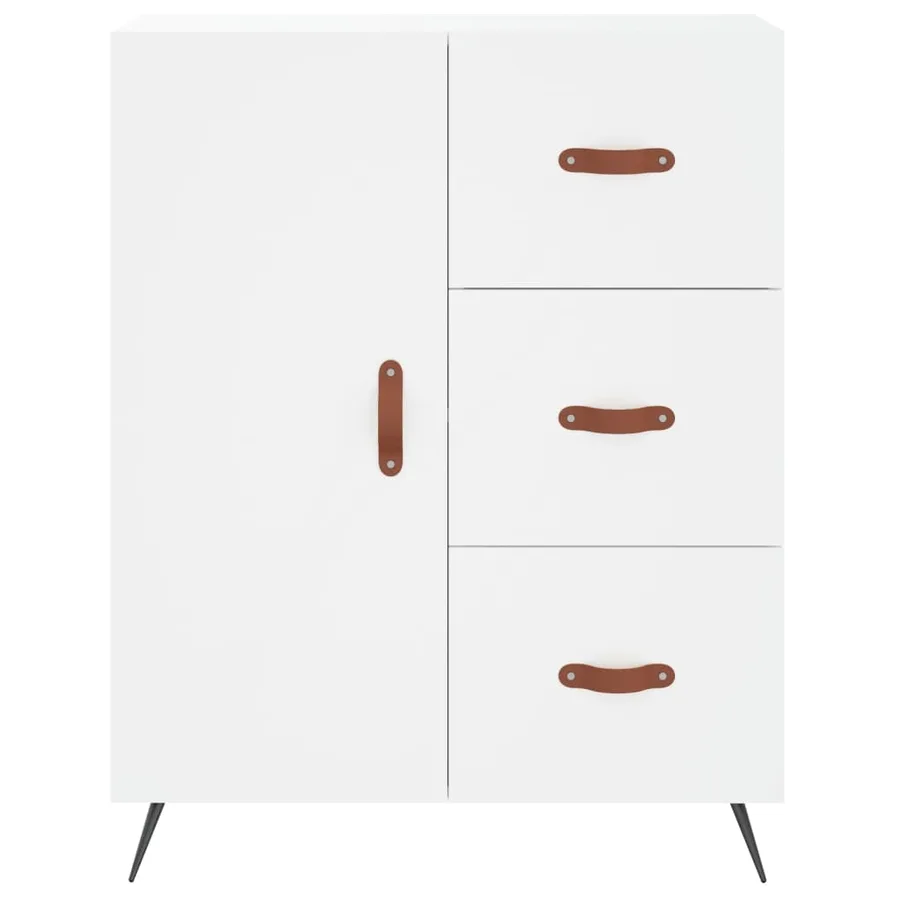 Buffet haut Blanc 69,5x34x180 cm Bois d'ingénierie - 7