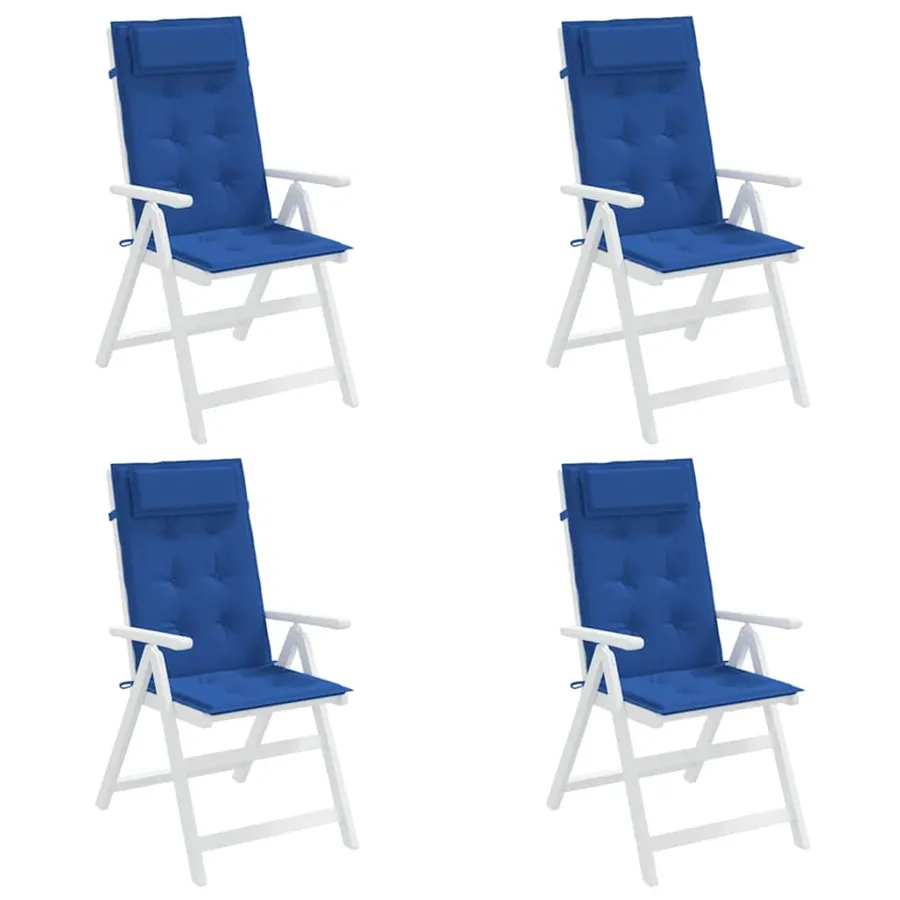 Coussins de chaise à dossier haut lot de 4 bleu royal - 4