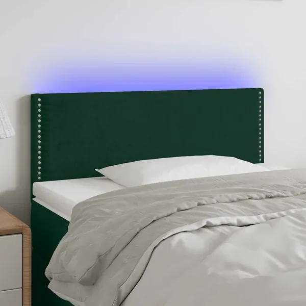 Tête de lit à LED Vert foncé 80x5x78/88 cm Velours