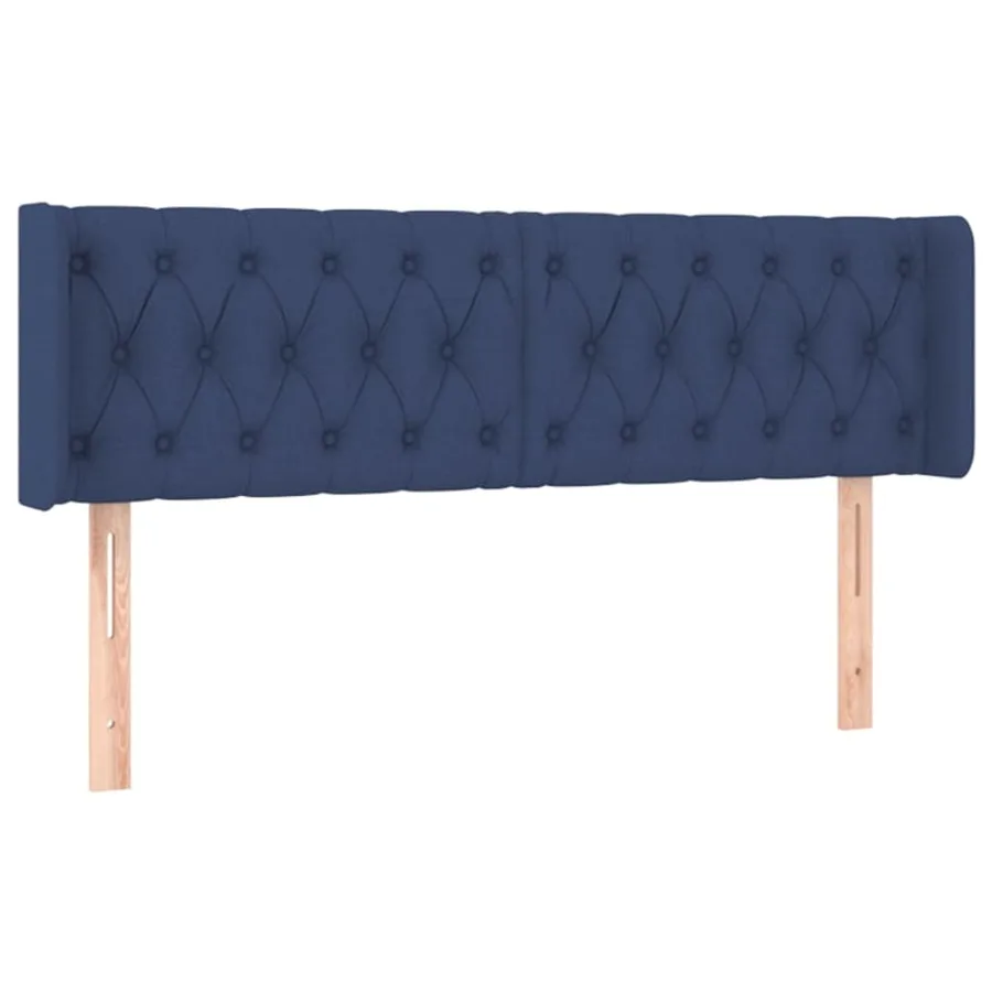 Tête de lit avec oreilles Bleu 163x16x78/88 cm Tissu - 2