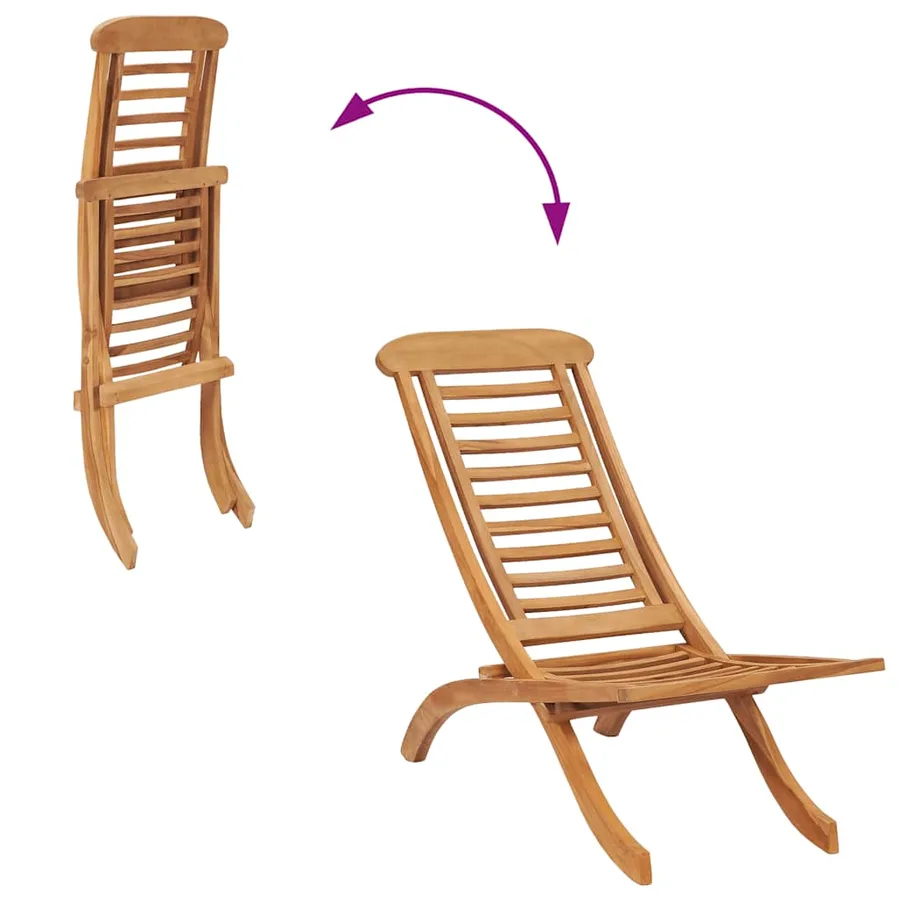 Chaise de jardin pliable 50x90x69 cm Bois de teck massif - 5