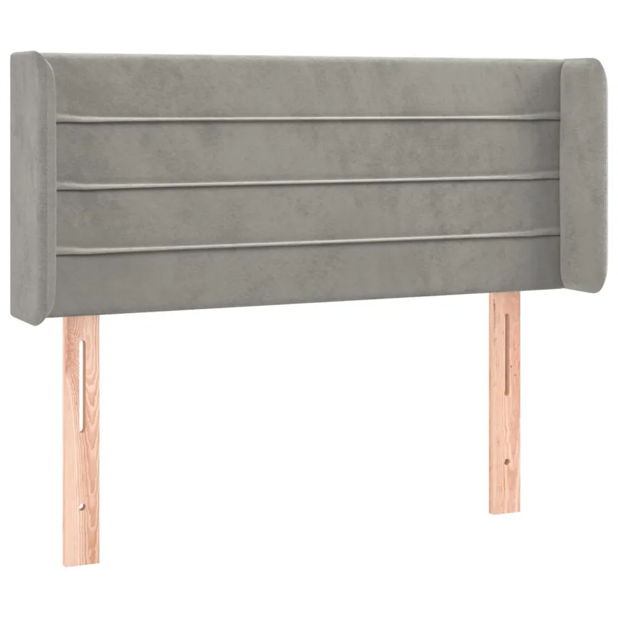 Tête de lit avec oreilles Gris clair 103x16x78/88 cm Velours - 2