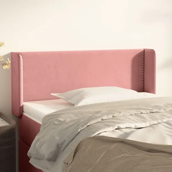 Tête de lit avec oreilles Rose 103x16x78/88 cm Velours