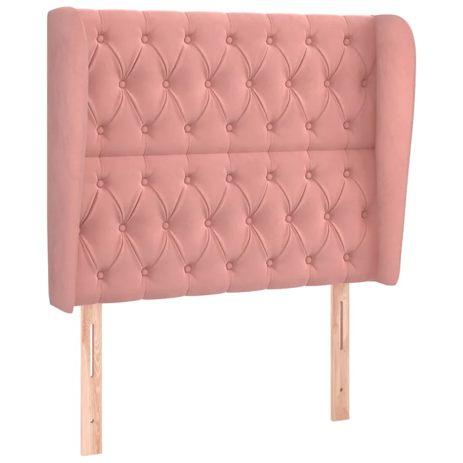 Tête de lit avec oreilles Rose 103x23x118/128 cm Velours - 2
