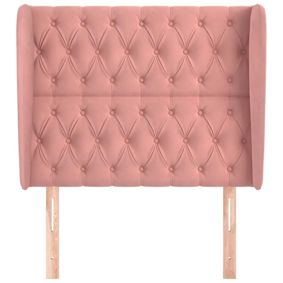 Tête de lit avec oreilles Rose 103x23x118/128 cm Velours - 3