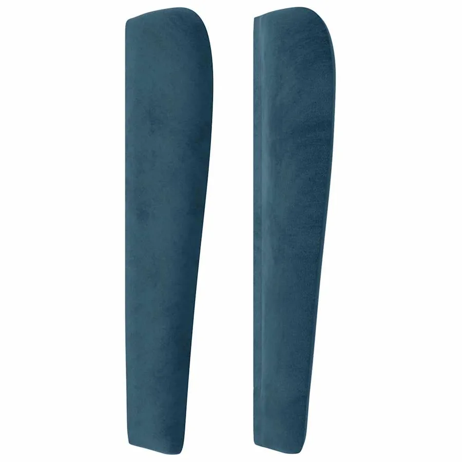 Tête de lit avec oreilles Bleu foncé 93x23x118/128 cm Velours - 4
