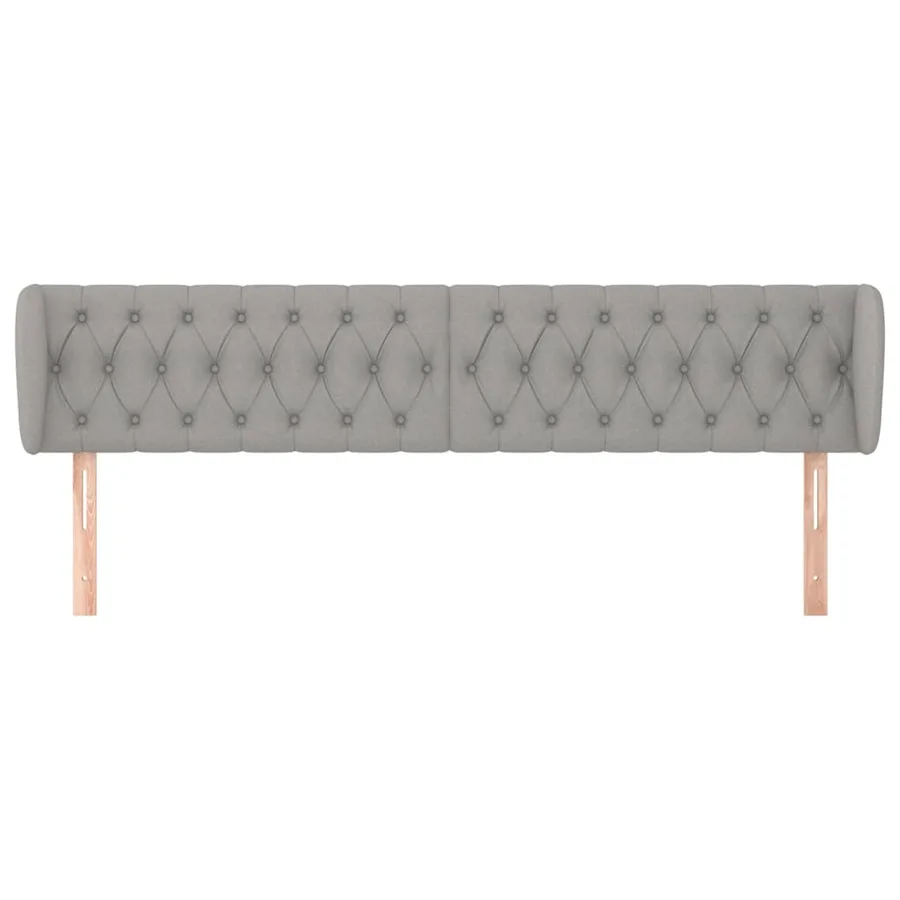 Tête de lit avec oreilles Gris clair 183x23x78/88 cm Tissu - 3