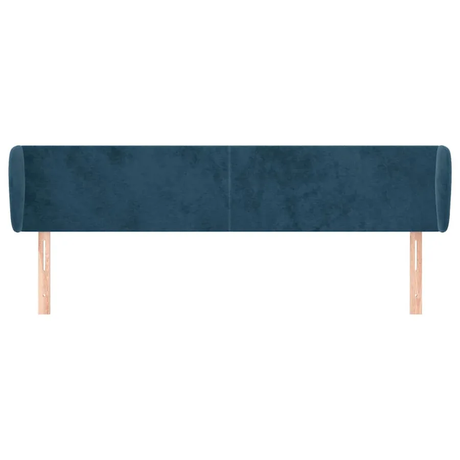 Tête de lit avec oreilles Bleu foncé 203x23x78/88 cm Velours - 3