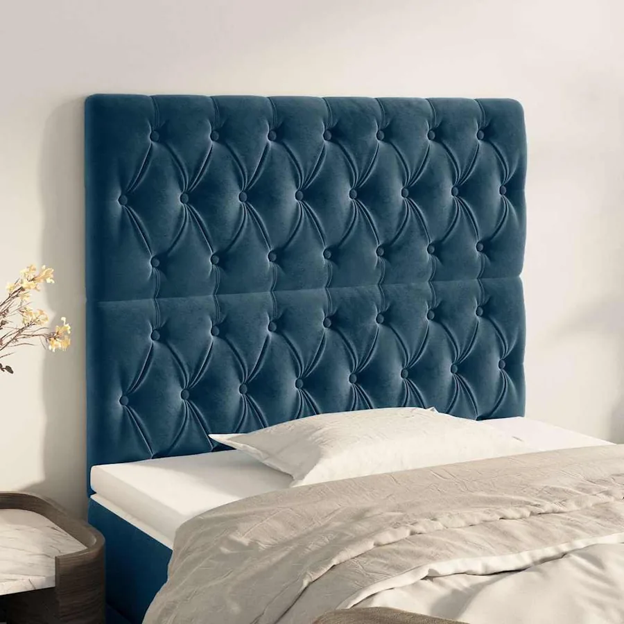 Tête de lit Bleu foncé 100x7x118/128 cm Velours
