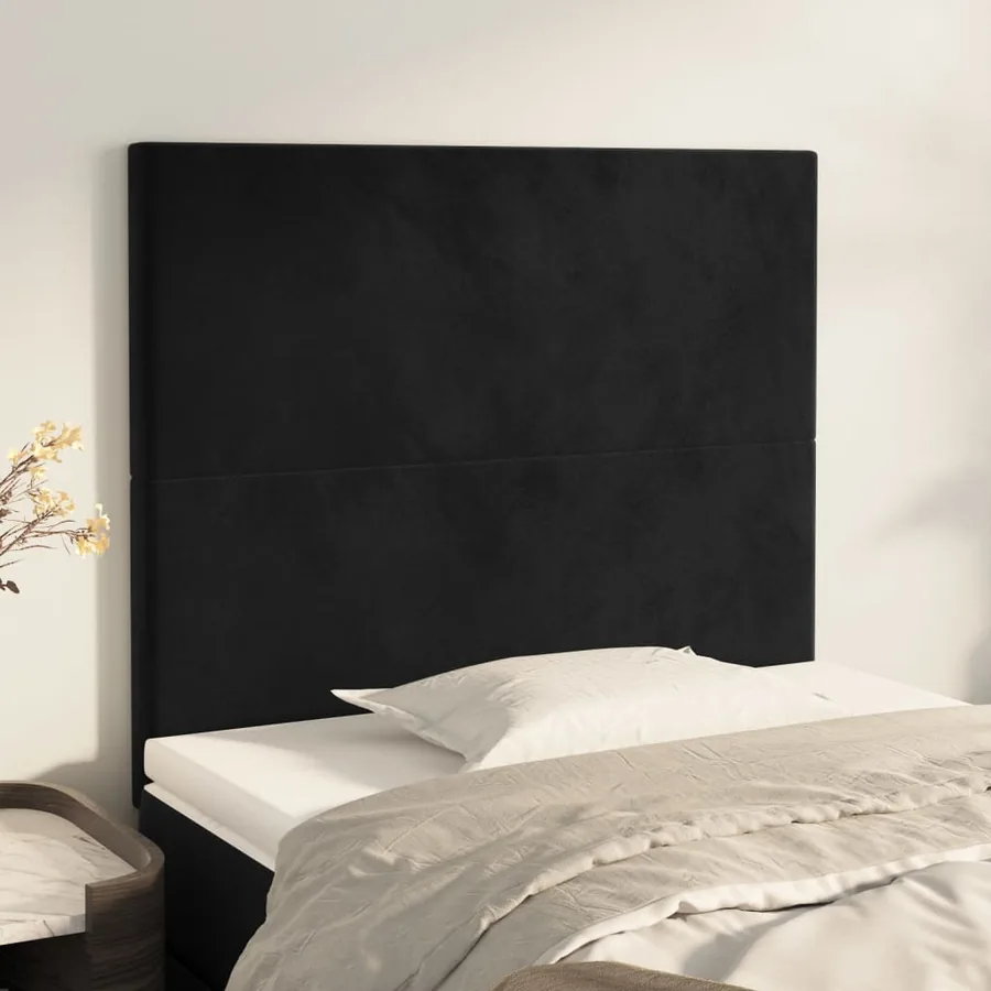 Tête de lit Noir 90x5x118/128 cm Velours