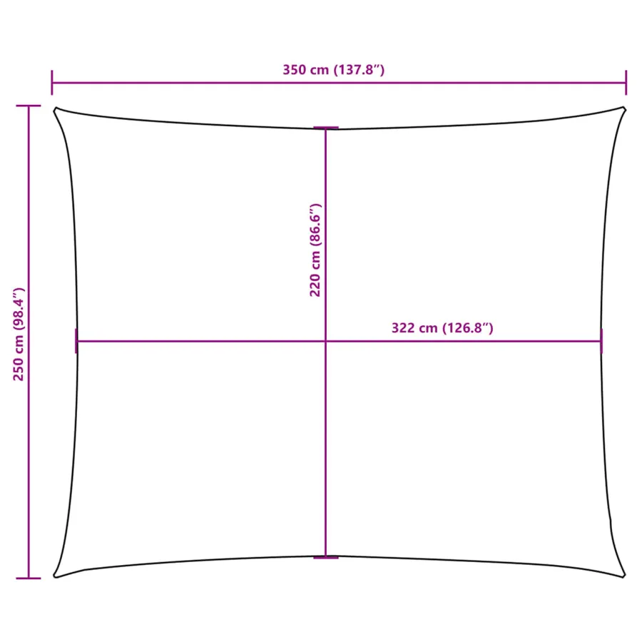 Voile de parasol tissu oxford rectangulaire 2,5x3,5 m - 10