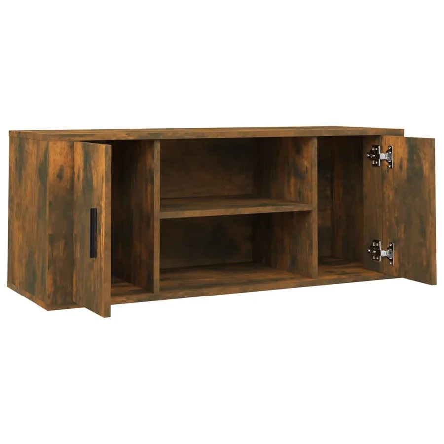 Meuble TV Chêne fumé 100x35x40 cm Bois d'ingénierie - 6