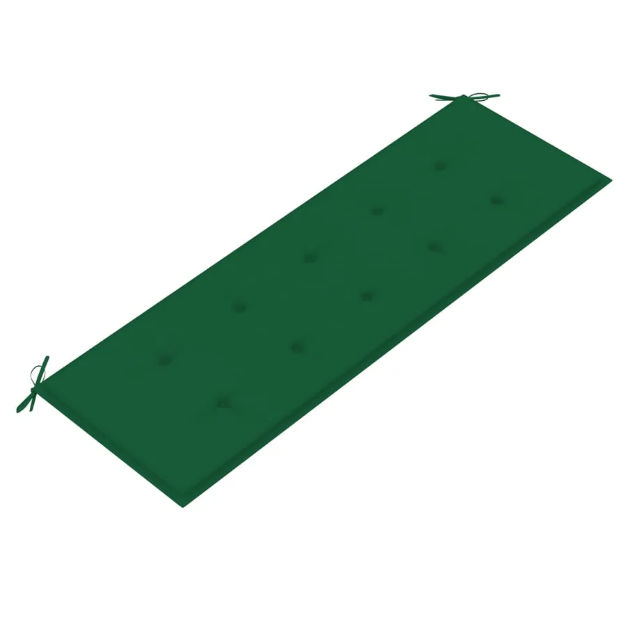 Banc Batavia avec coussin vert 150 cm Bois de teck massif - 5