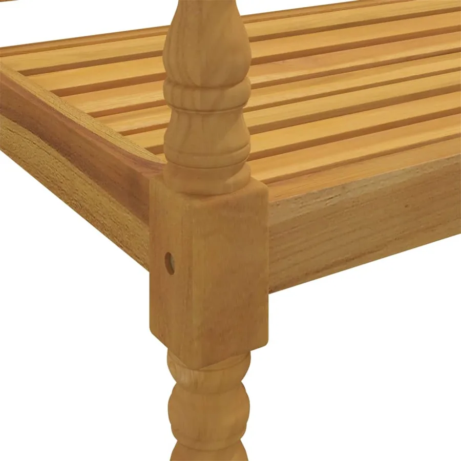 Banc Batavia avec coussin vert 150 cm Bois de teck massif - 6