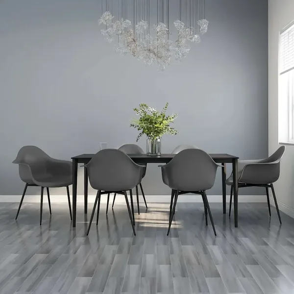 Chaises à manger lot de 6 gris PP