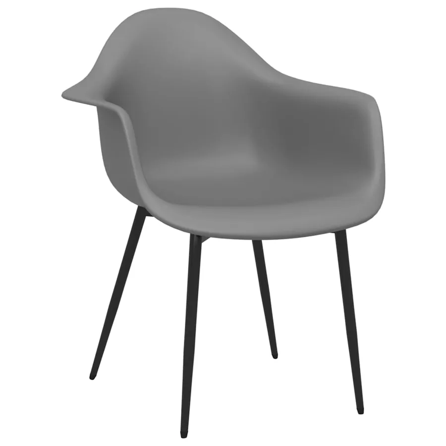 Chaises à manger lot de 6 gris PP - 3