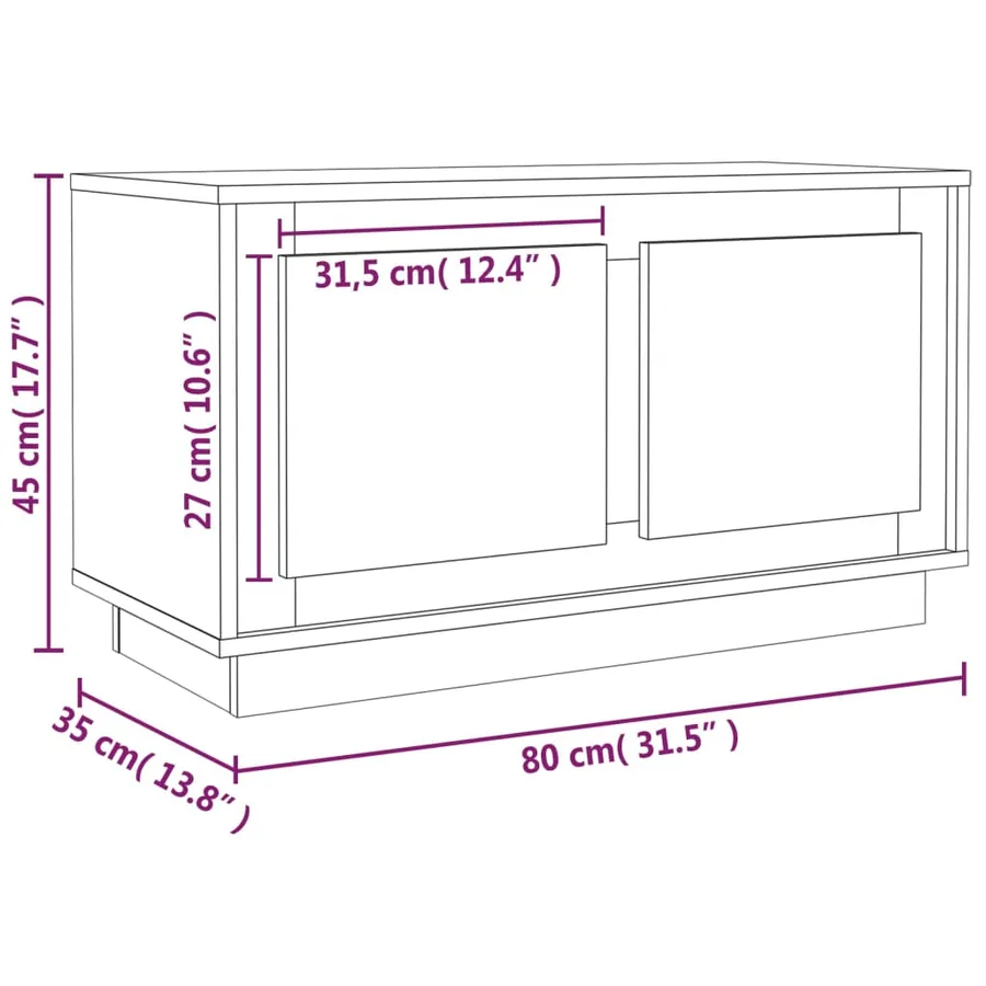 Meuble TV gris béton 80x35x45 cm bois d'ingénierie - 10