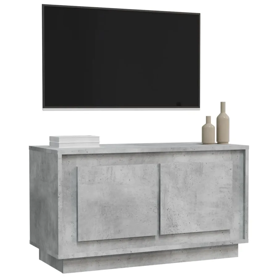 Meuble TV gris béton 80x35x45 cm bois d'ingénierie - 4