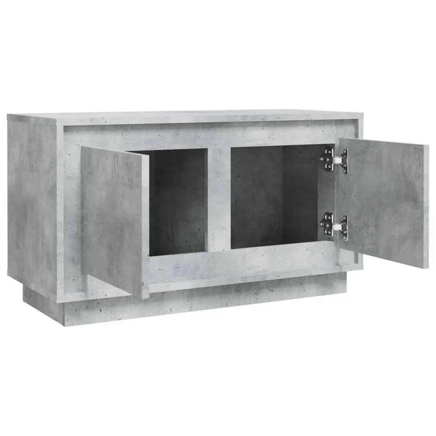 Meuble TV gris béton 80x35x45 cm bois d'ingénierie - 7