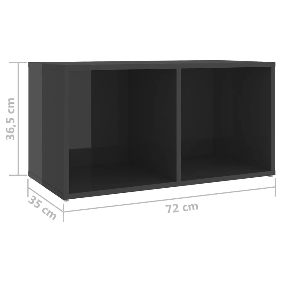 Meubles TV 2 pcs Gris brillant 72x35x36,5 cm Bois d'ingénierie - 9