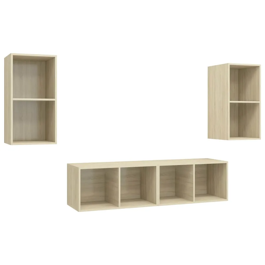 Meubles TV muraux 4 pcs Chêne sonoma Bois d'ingénierie - 2