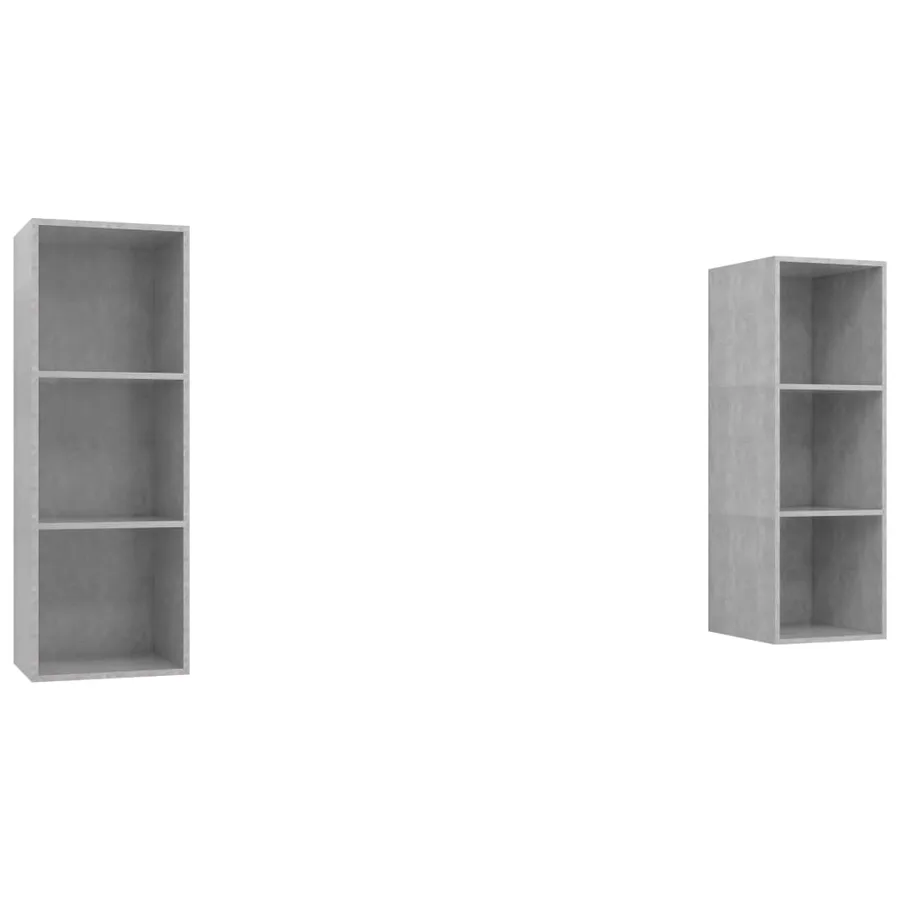 Meubles TV muraux 2 pcs Gris béton Bois d'ingénierie - 2