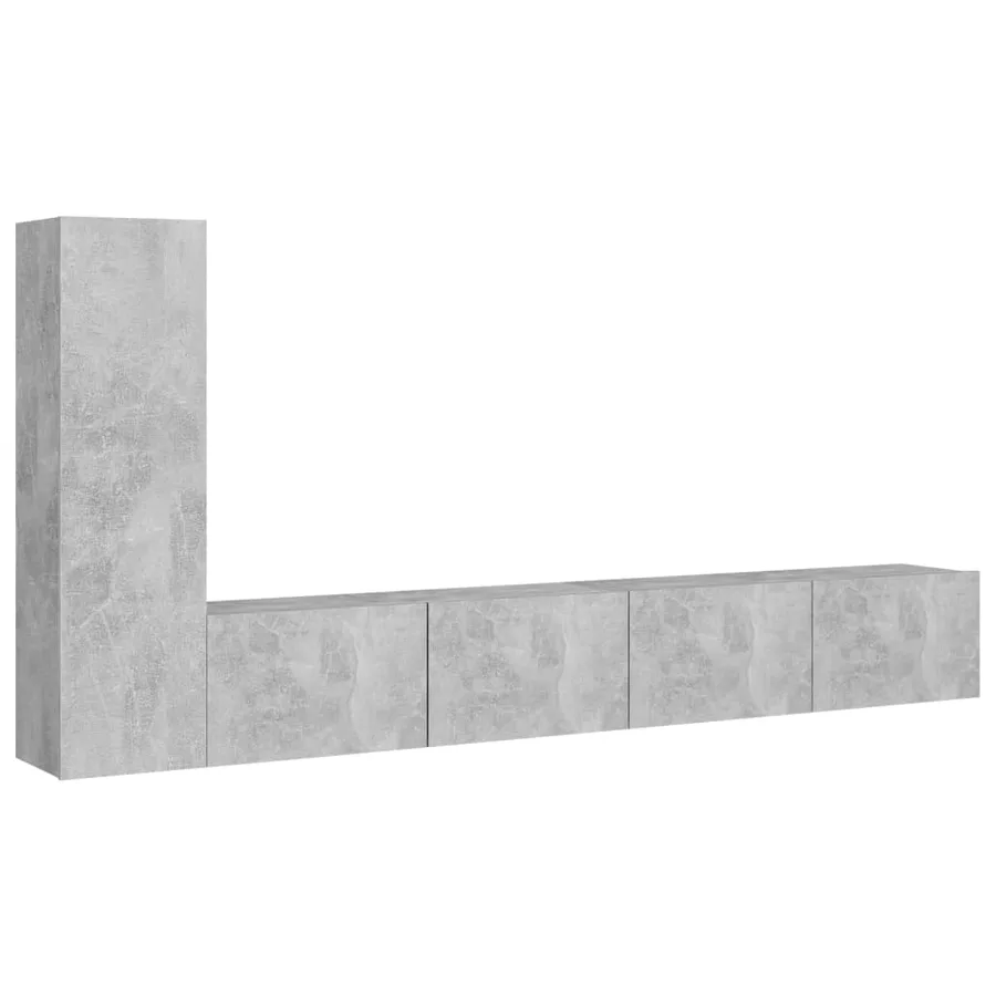Ensemble de meubles TV 3 pcs Gris béton Bois d'ingénierie - 2