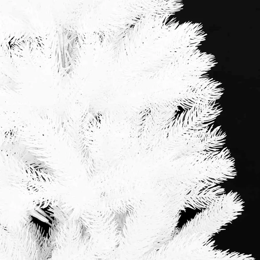 Arbre de Noël artificiel pré-éclairé et boules blanc 210 cm - 14