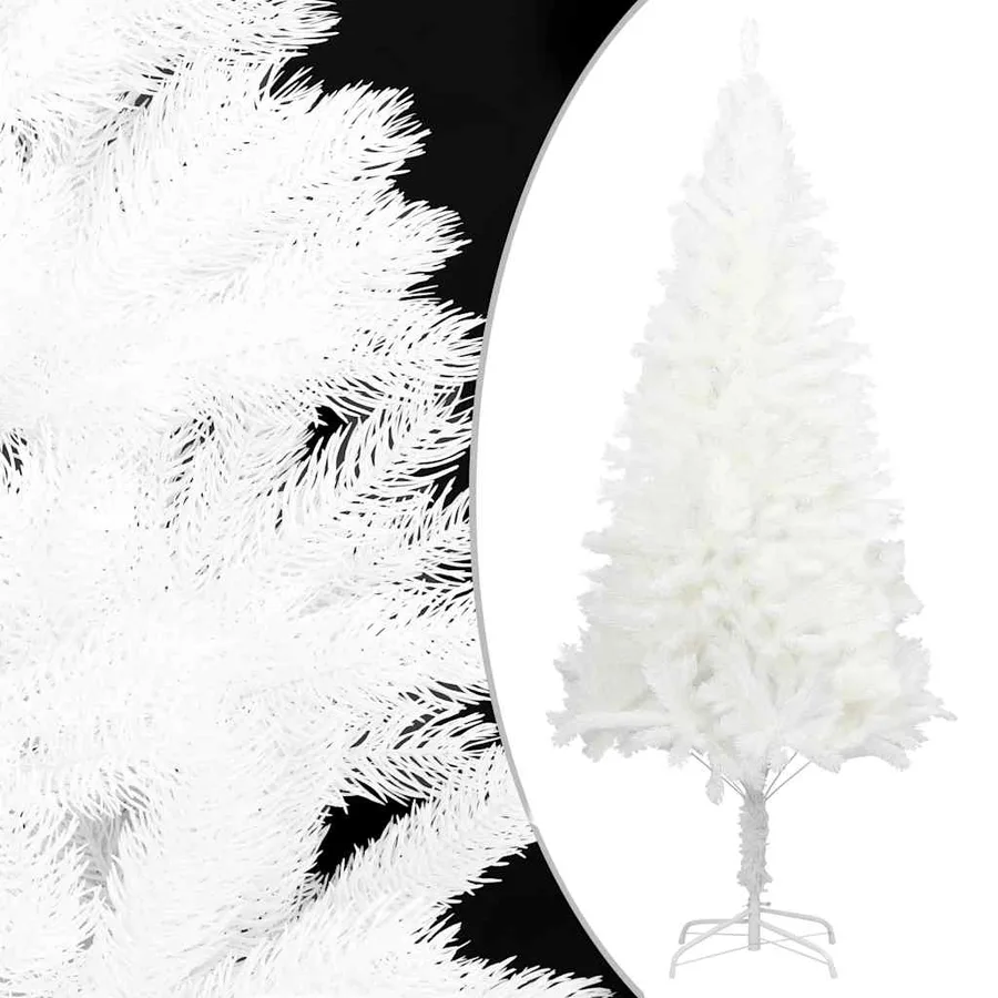 Arbre de Noël artificiel pré-éclairé et boules blanc 210 cm - 2