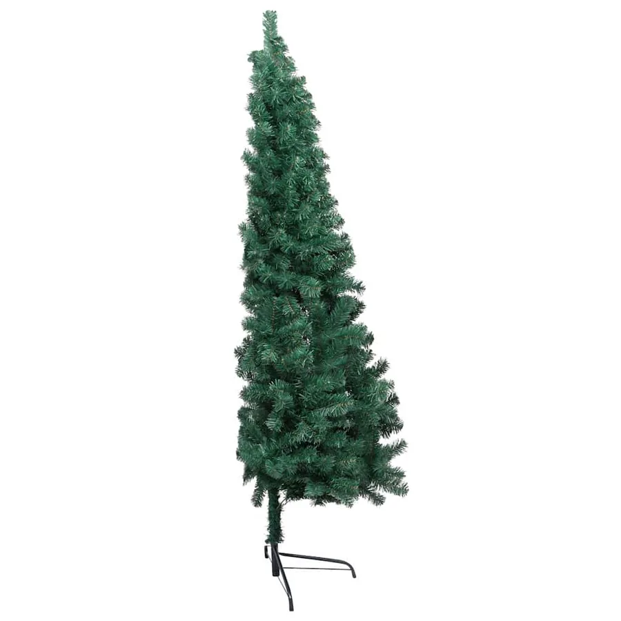 Demi-arbre de Noël artificiel pré-éclairé et boules vert 240 cm - 4