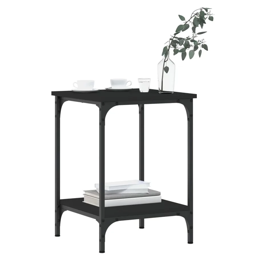 Table basse noir 40x40x55 cm bois d'ingénierie - 3