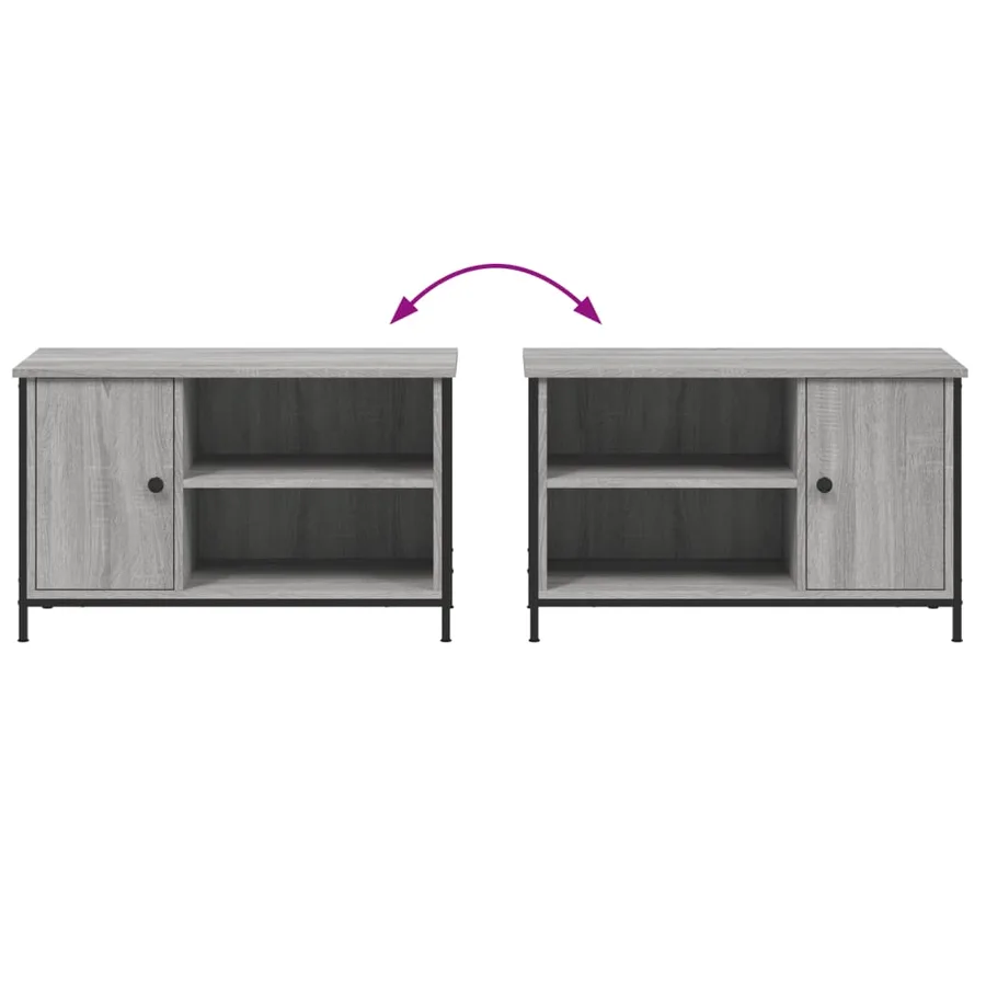 Meuble TV Sonoma gris 80x40x50 cm Bois d'ingénierie - 9